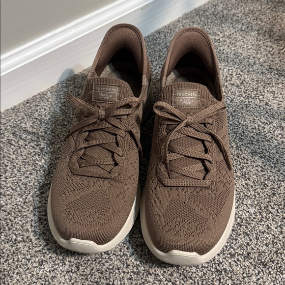 NEW Womens SKECHERS MARTHA STEWART SLIP-INS: ULTRA‎ FLEX 3.0 Mocha KNIT Shoes - Picture 10 of 13